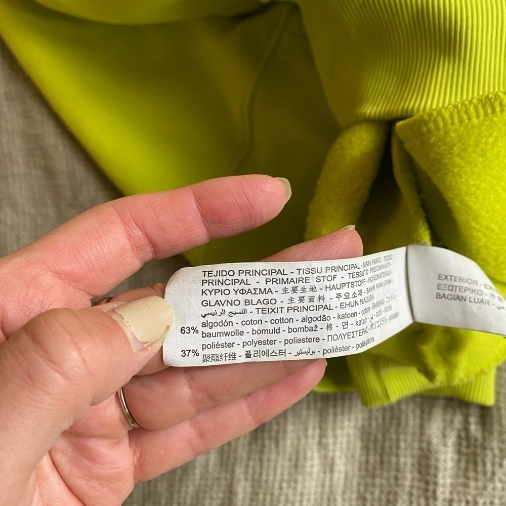 Zara x Rhuigi Men's Lime Green Hoodie Sweatshirt Size XL Pullover Streetwear - Picture 11 of 11